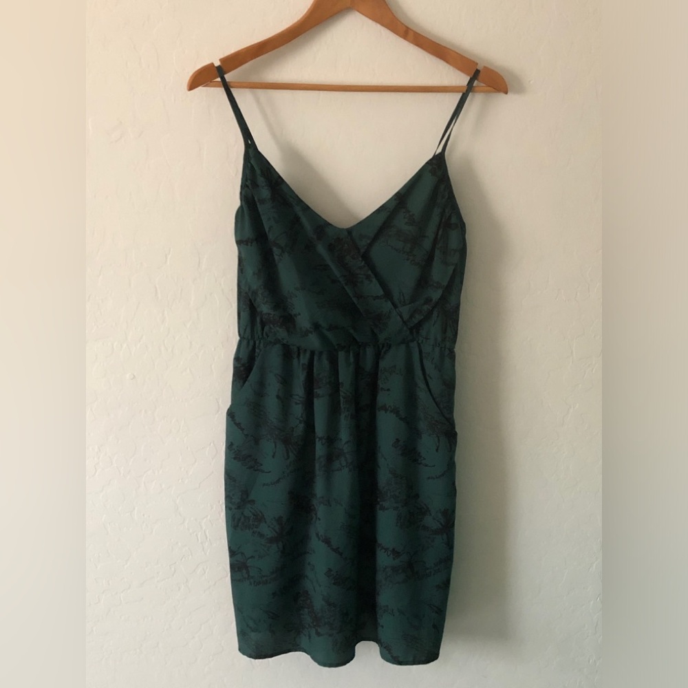 Lush Forest Green Spaghetti Strap Mini Dress